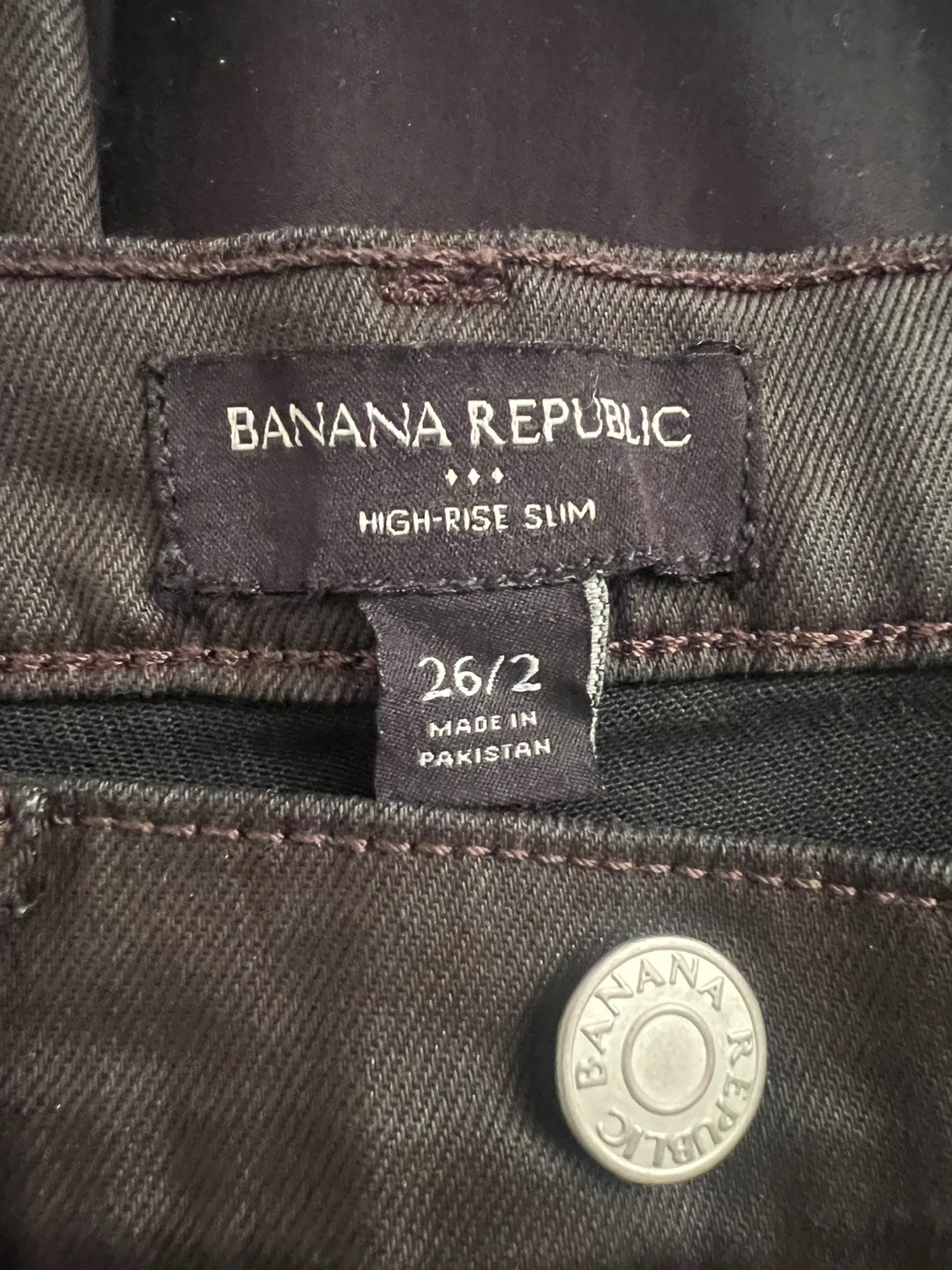 NWOT Banana Republic High-Rise Slim Coated Jeans Sz 26/2 image indicator(5)