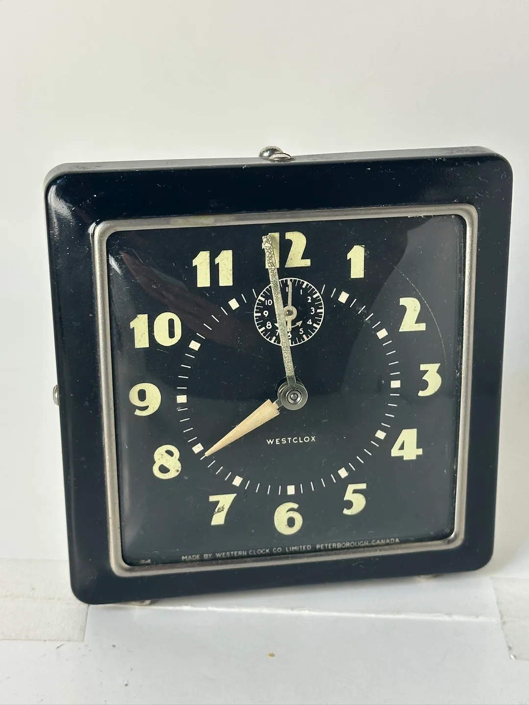 Westclox Black Alarm Clock - Vintage thumbnail