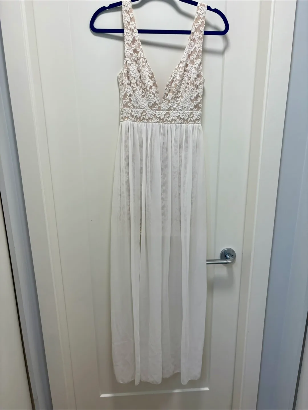 White Lace & Chiffon Dress - wedding 2nd dress thumbnail
