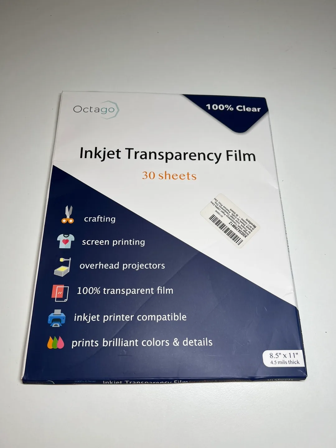 [NEW] Octago Inkjet Transparency Film – 30 Sheets (8.5”x11”) thumbnail
