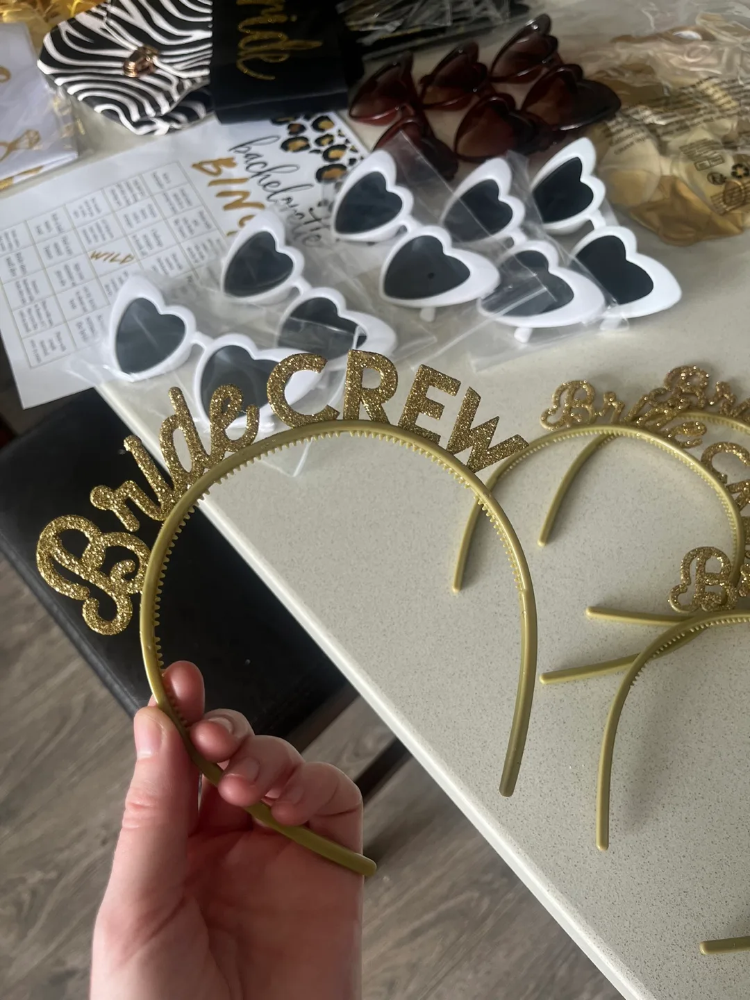 Gold Bride Crew Headbands bachelorette party thumbnail