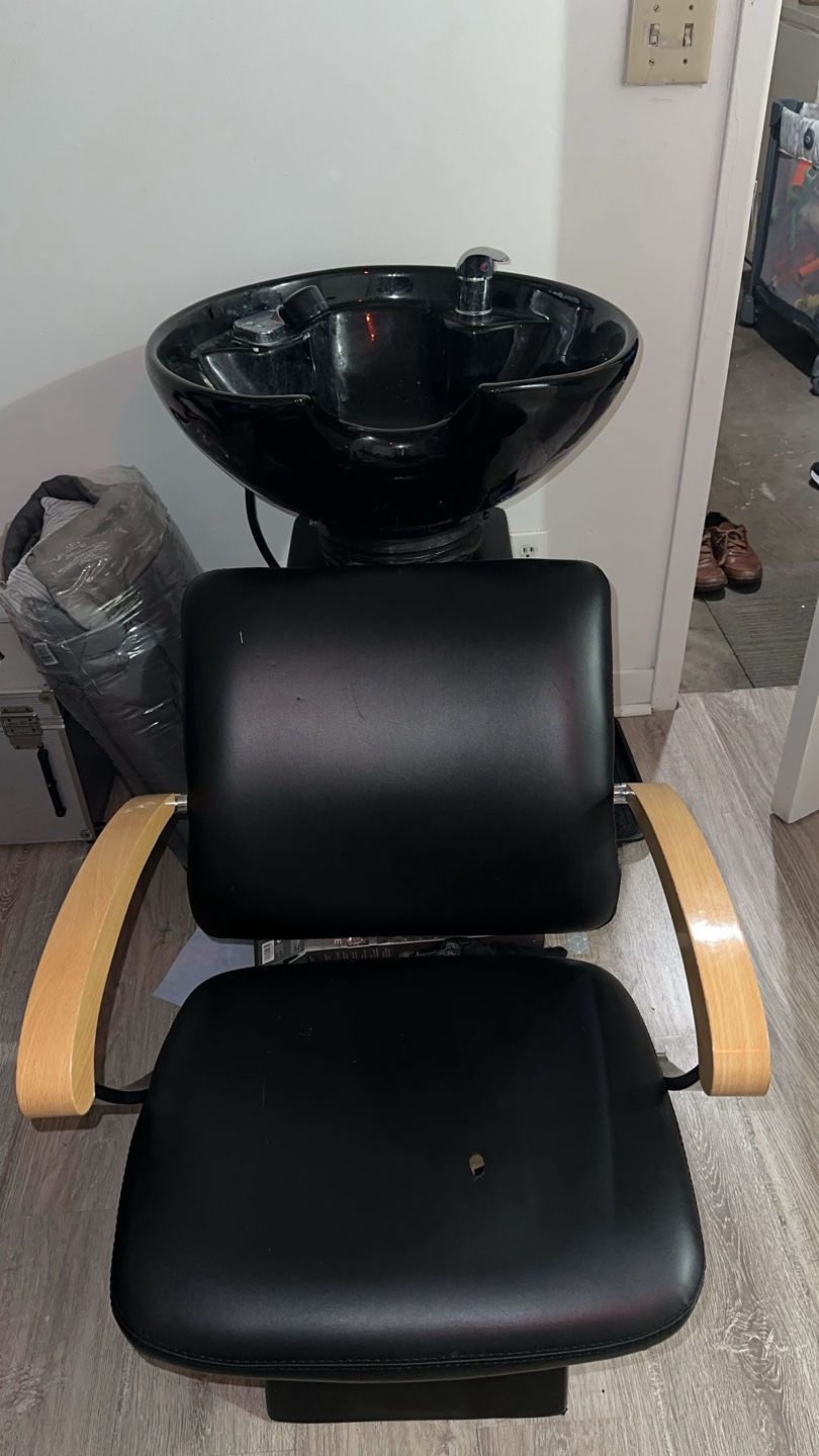 Salon Shampoo Bowl & Rolling Cabinet