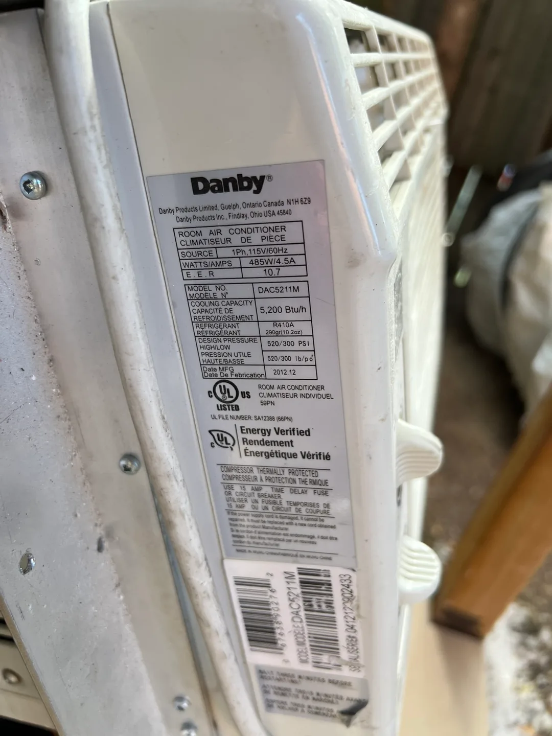 Danby 5,200 BTU Room Air Conditioner thumbnail