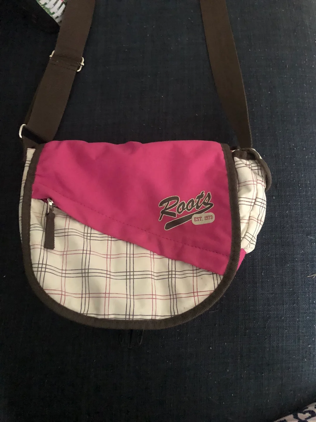 Roots Pink & Plaid Crossbody Bag thumbnail