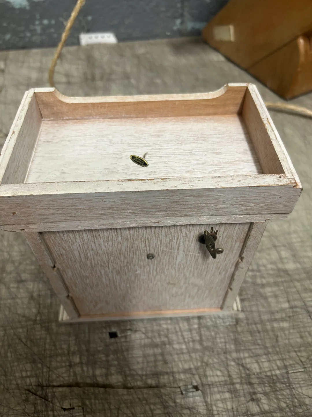 Vintage Wooden Jewelry Box with Drawers thumbnail