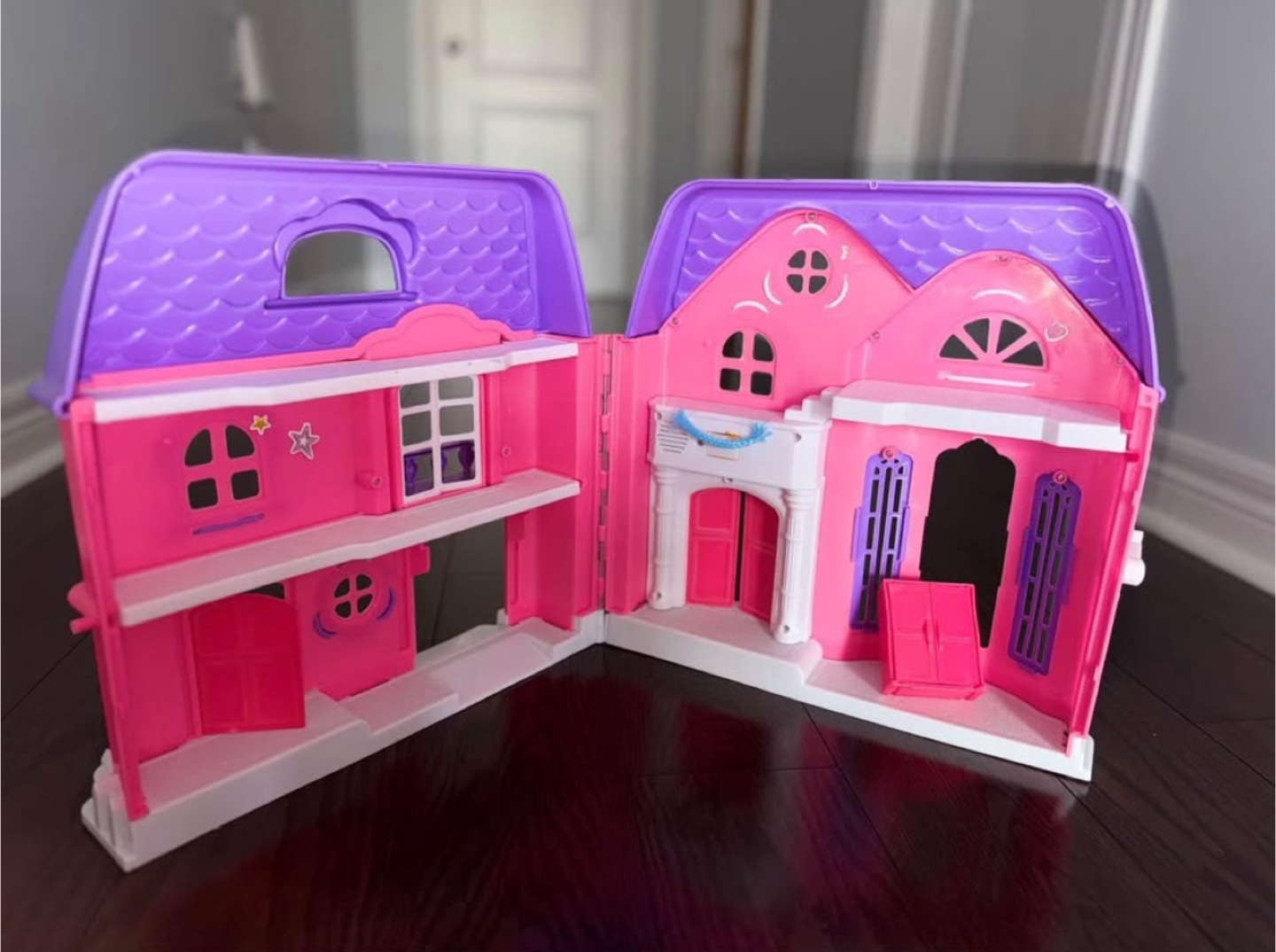 Kids Pink Dollhouse & kitchen set with food and utensils - photo 4