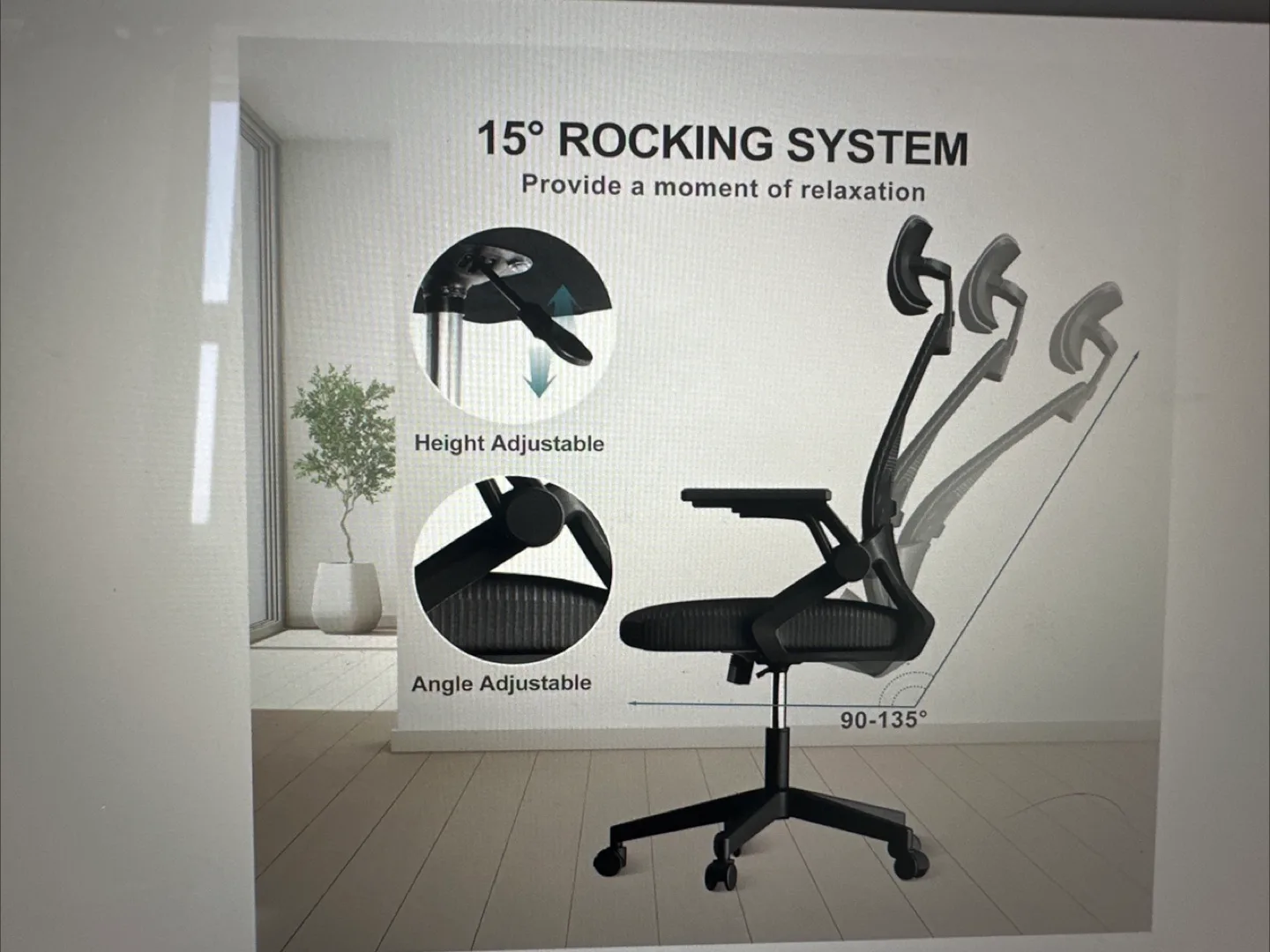 TREHOME High Back Ergonomic Office Chair image indicator(3)