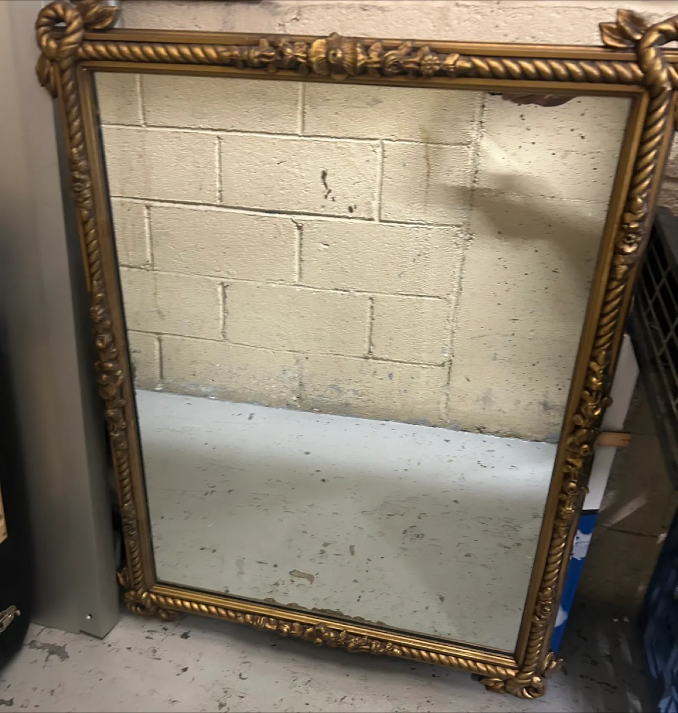 Vintage Ornate Gold Framed Mirror thumbnail