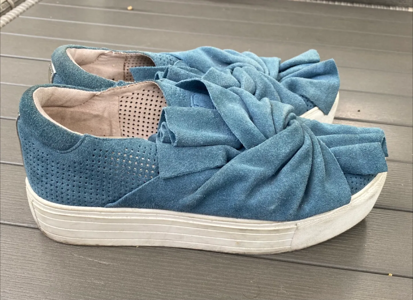 Kenneth Cole Suede Slip on Blue Sneakers 7 thumbnail
