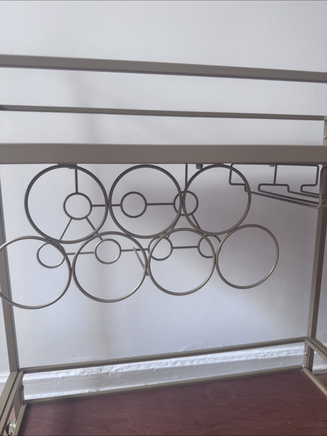 Gold Bar Cart with Wine & Glass Rack - photo 5