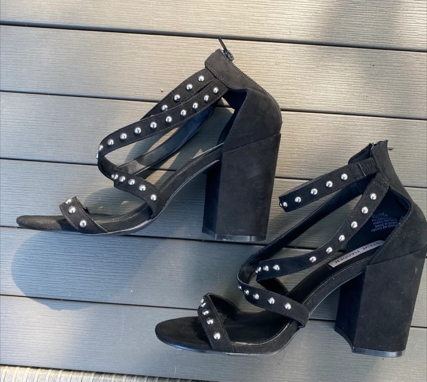 Steve Madden Black Studded Heels, Size 8 thumbnail