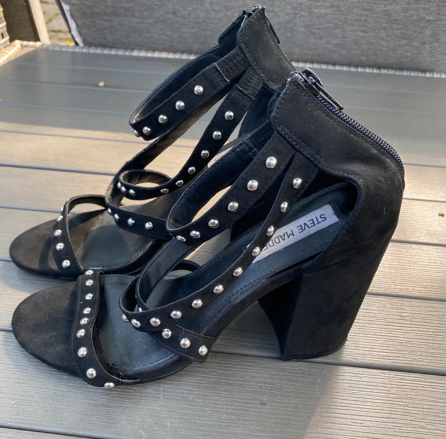 Steve Madden Black Studded Heels, Size 8 image indicator(2)