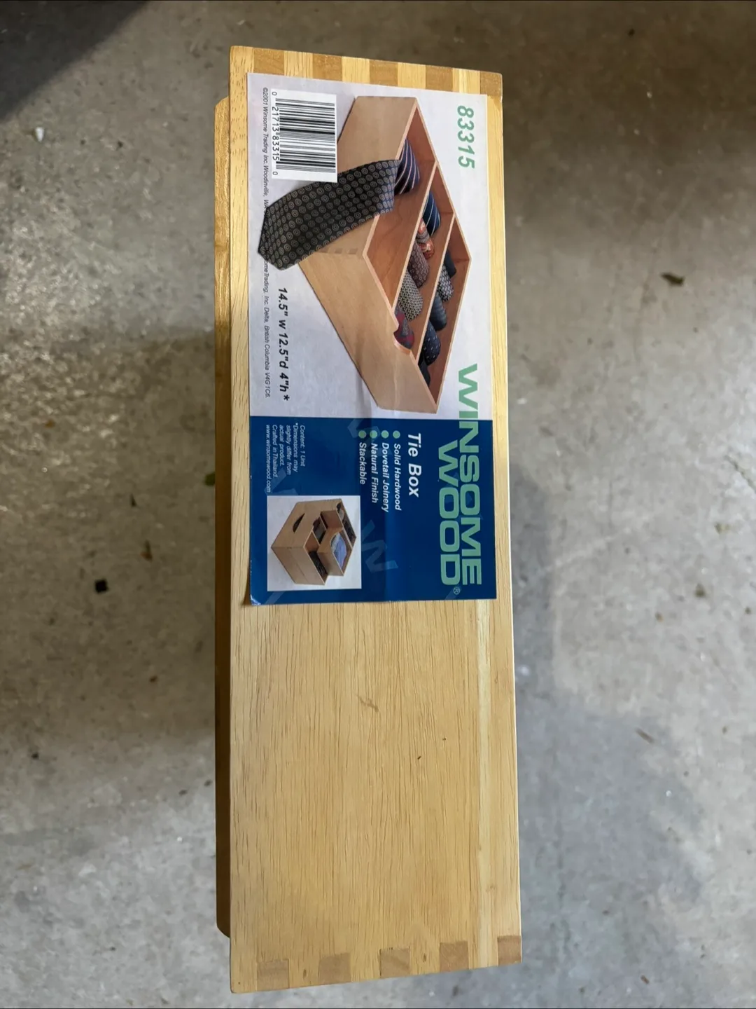 Winsome Wood Tie Box, Solid Hardwood thumbnail
