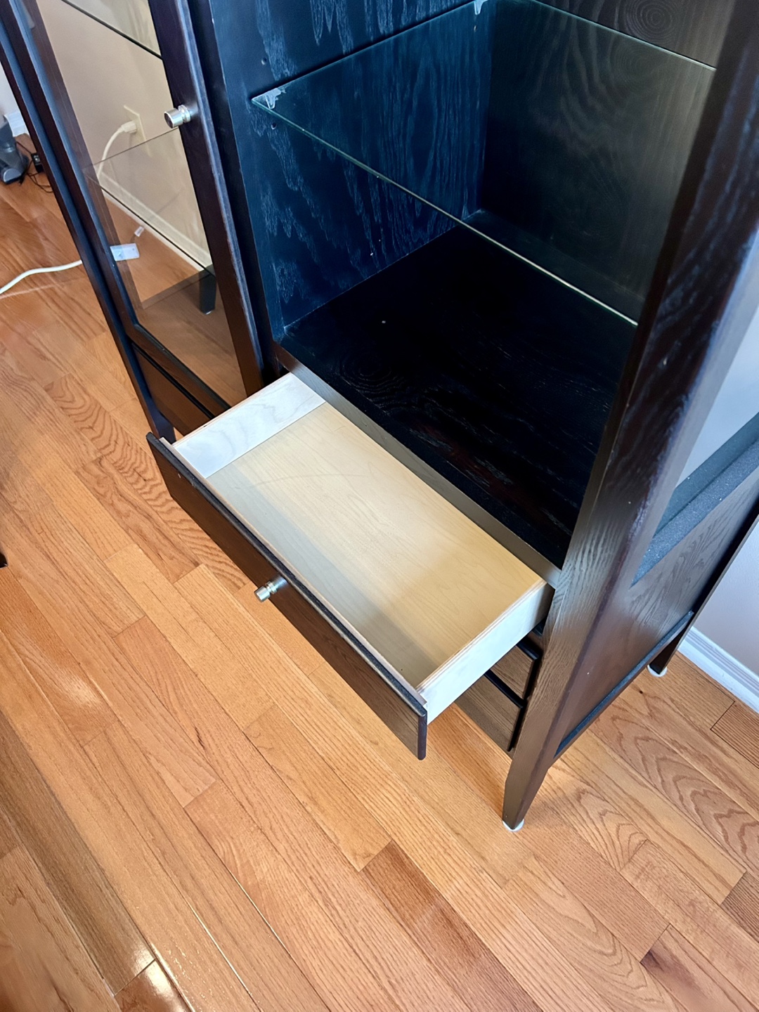 Black Curio Cabinet with Glass Door - photo 3