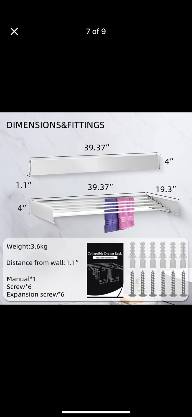 Wall Mounted Clothes Drying Rack - photo 3