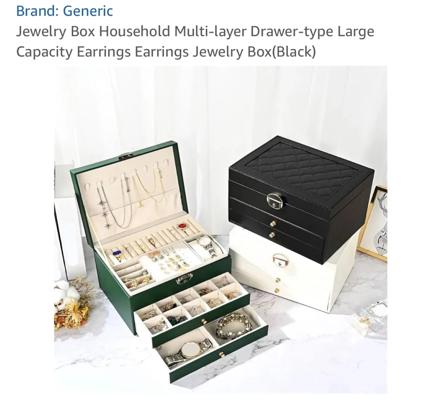 Jewelry Box Household Multi-layer Drawer-type image indicator(3)