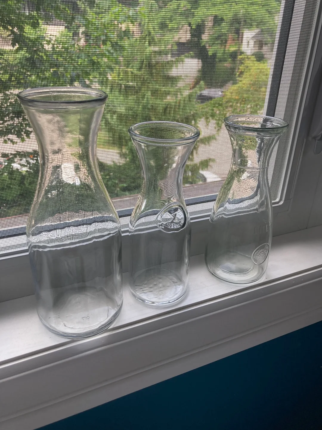 Set of 3 Glass Carafe Vases thumbnail
