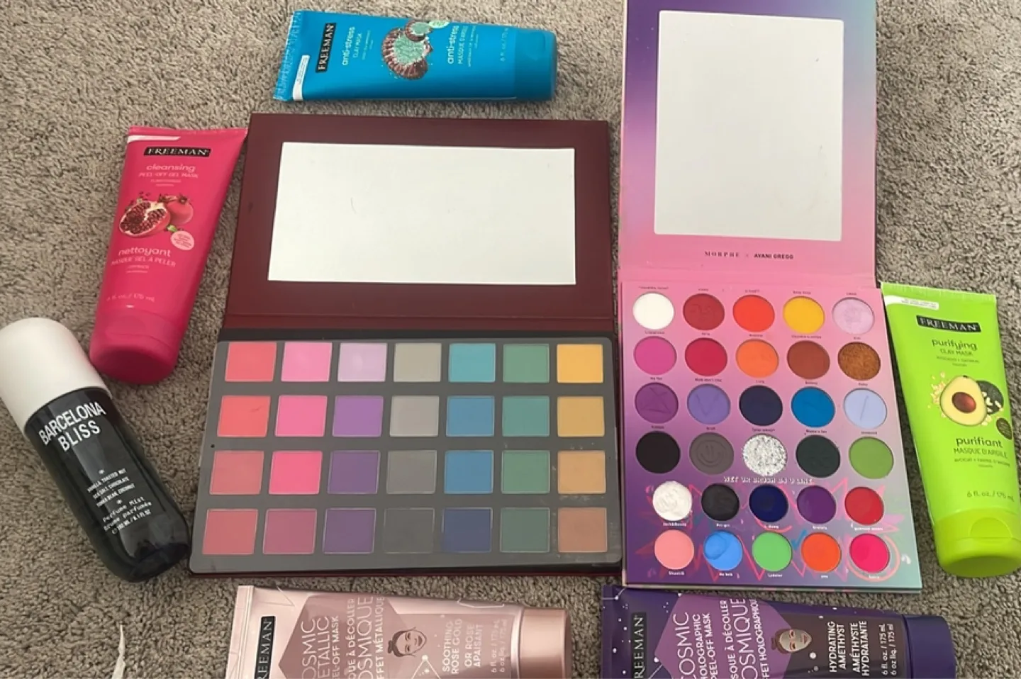 Morphe , revolution eyeshadow/ freeman face mask thumbnail