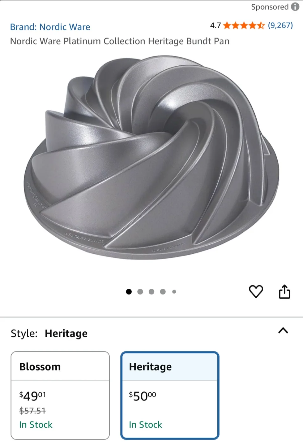 Nordic Ware Heritage Bundt Pan thumbnail