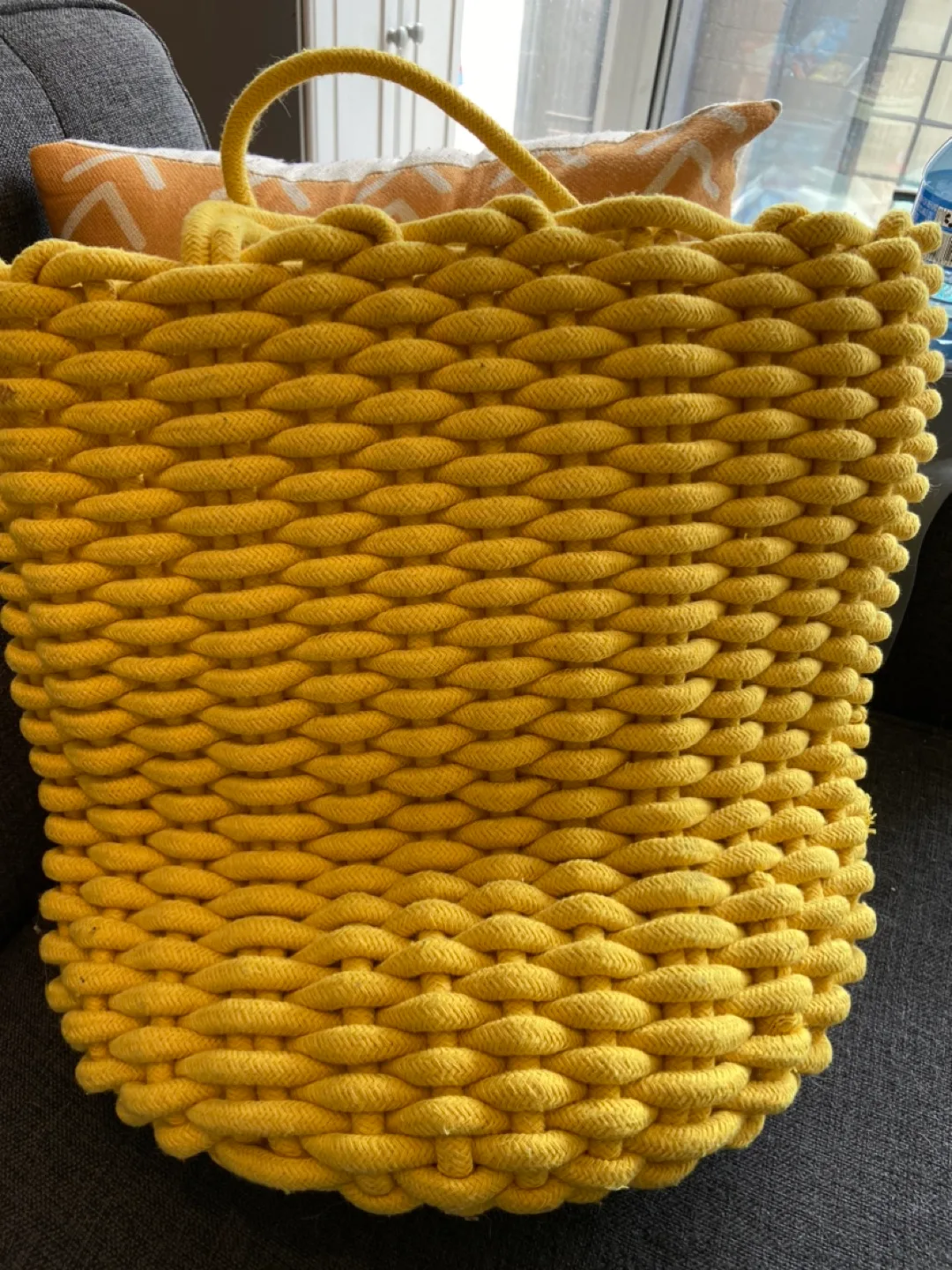 Yellow Woven Rope Tote Bag thumbnail