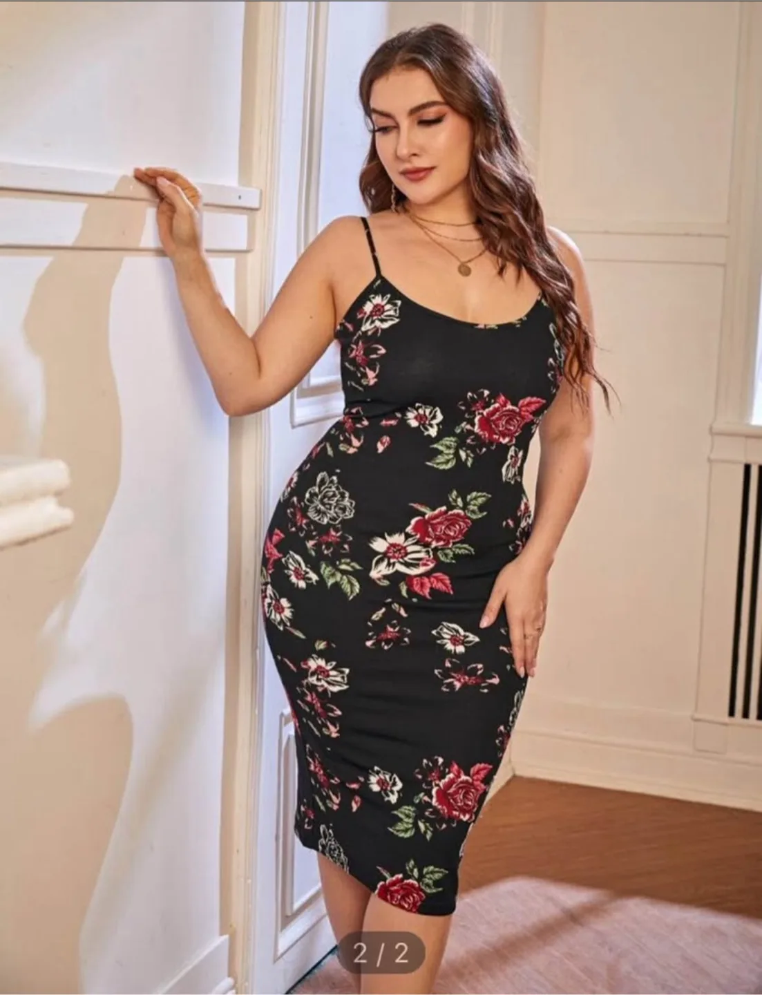 Floral Print Bodycon Cami Dress thumbnail