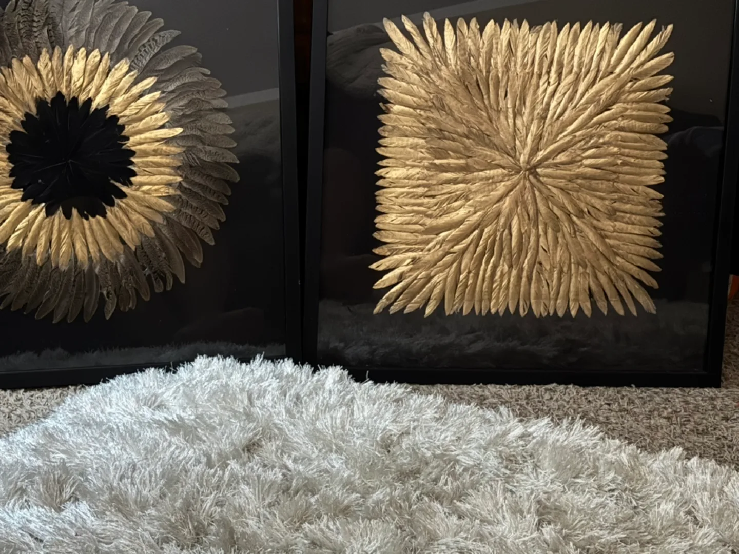 Feather Wall Art - Gold & Black thumbnail