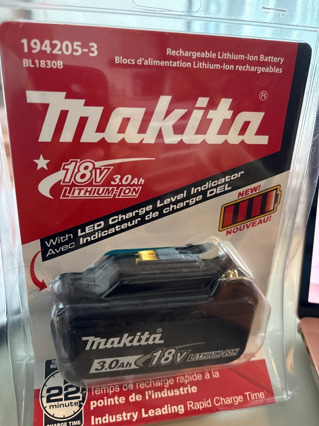 New Makita 18V 3.0Ah Lithium-Ion Battery BL1830B thumbnail