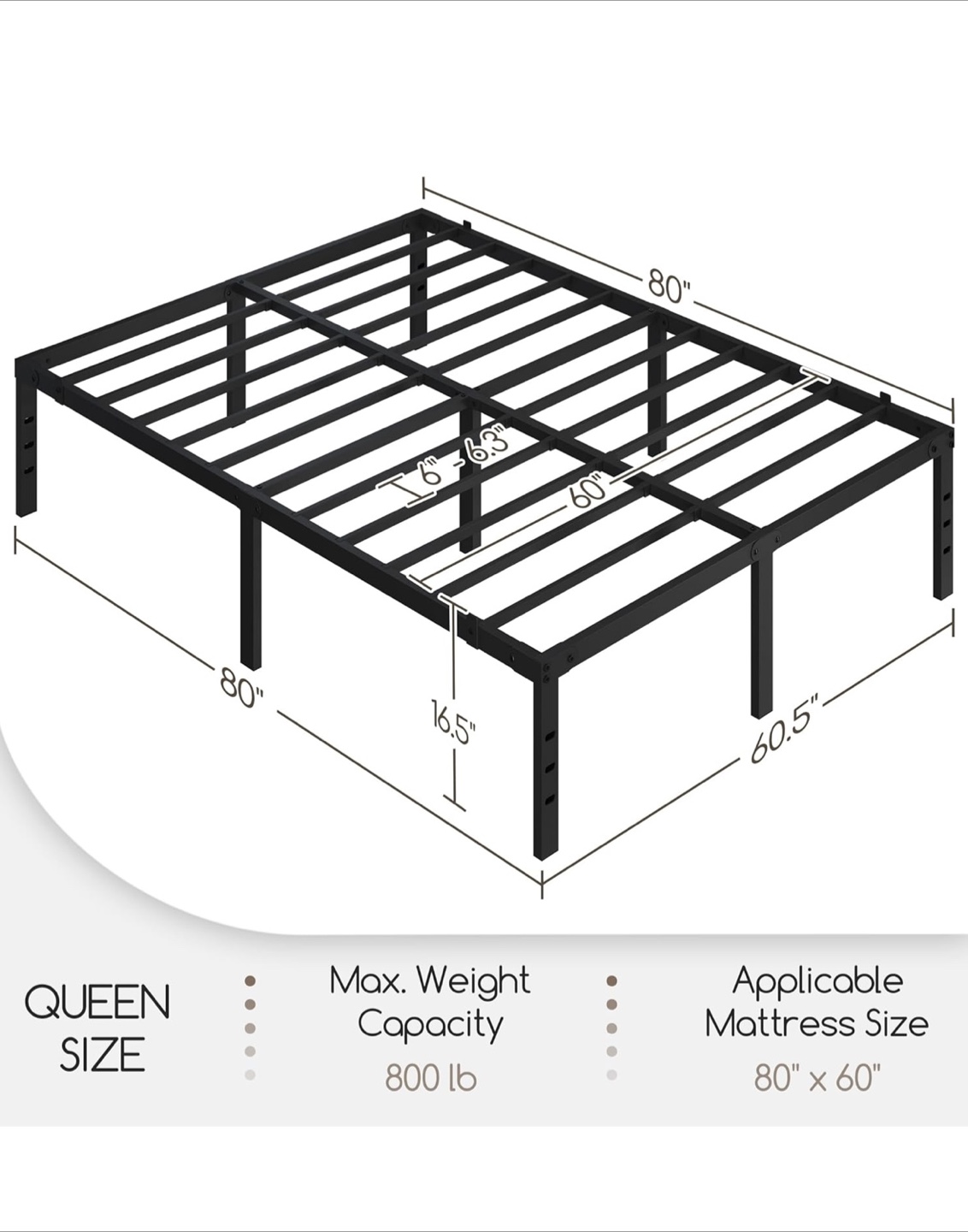 Queen Size Metal Bed Frame- Brand New - photo 2
