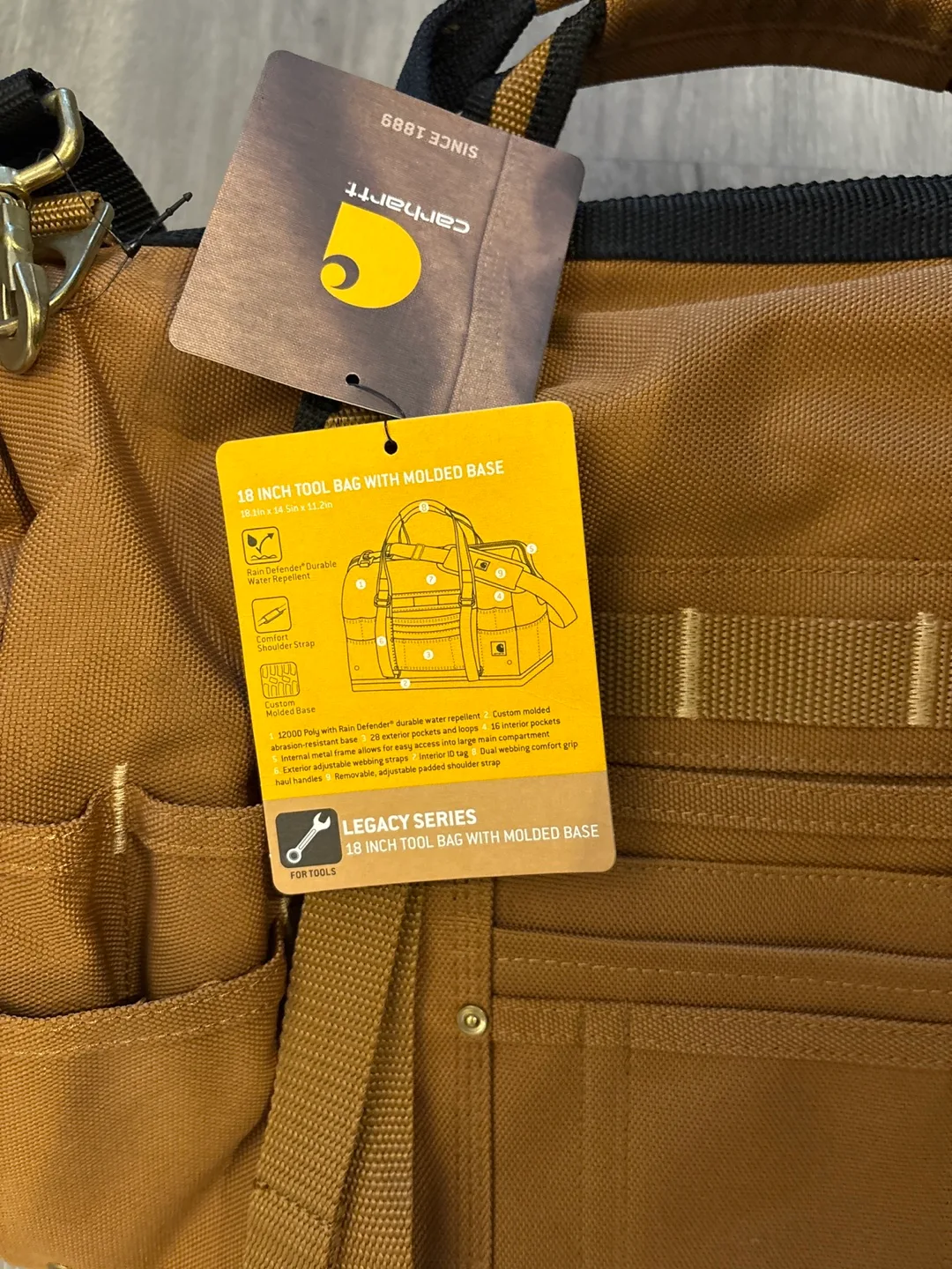 New Carhartt 18-Inch Tool Bag w/ Molded Base image indicator(2)