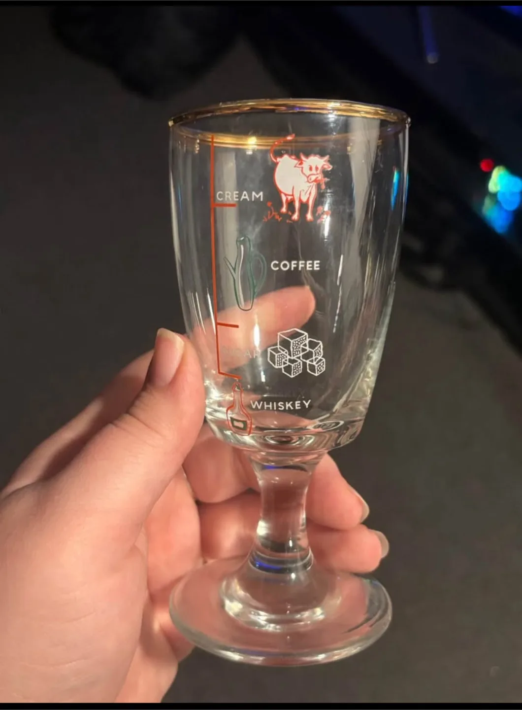 Vintage Irish Coffee Recipe Glass thumbnail