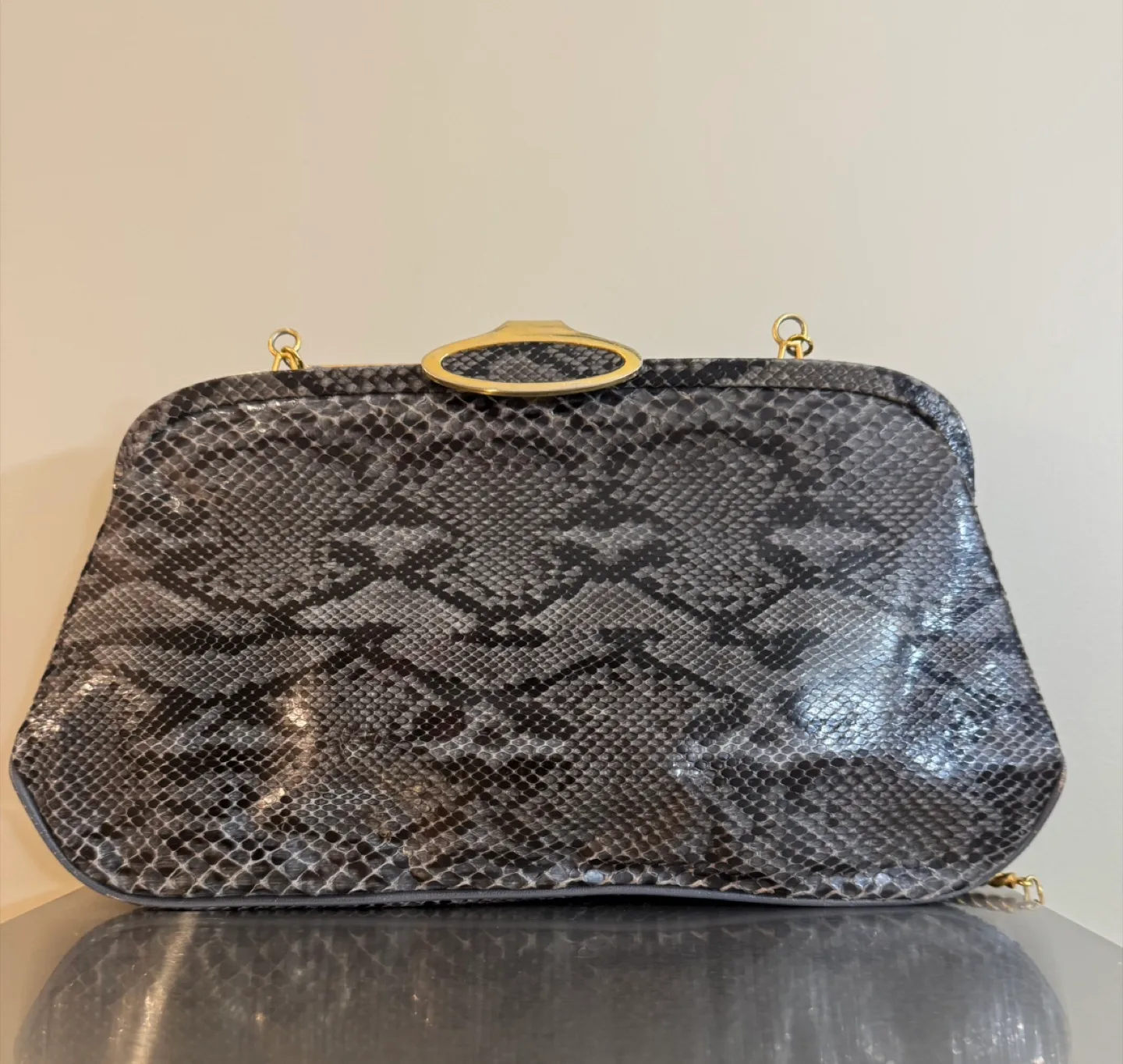 🇨🇦🍁Vintage Snakeskin Clutch Purse thumbnail
