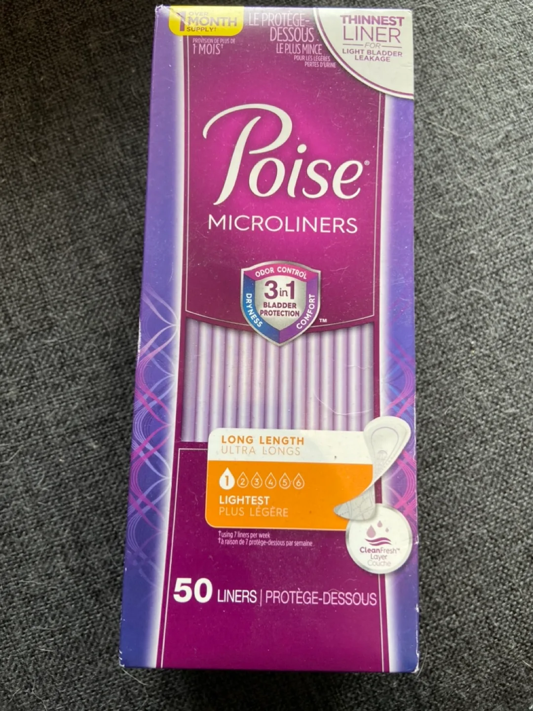 Poise Microliners, 50 Long Length Liners thumbnail