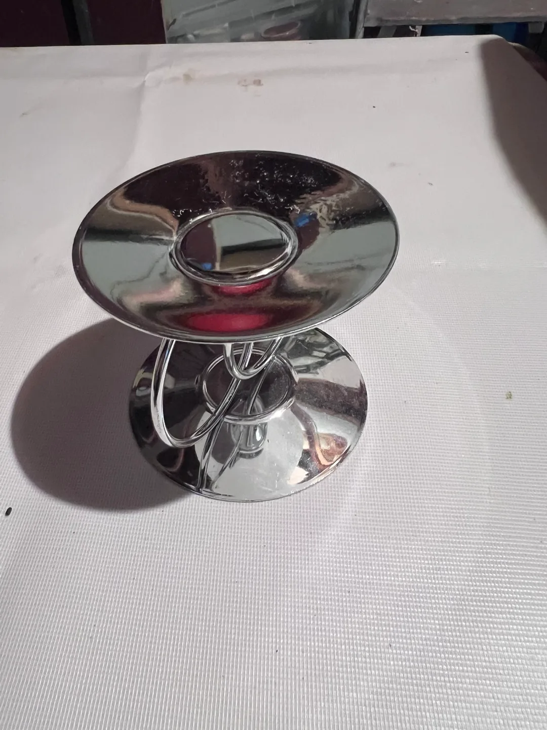 Ellipse Rose Silver Candle Holder thumbnail