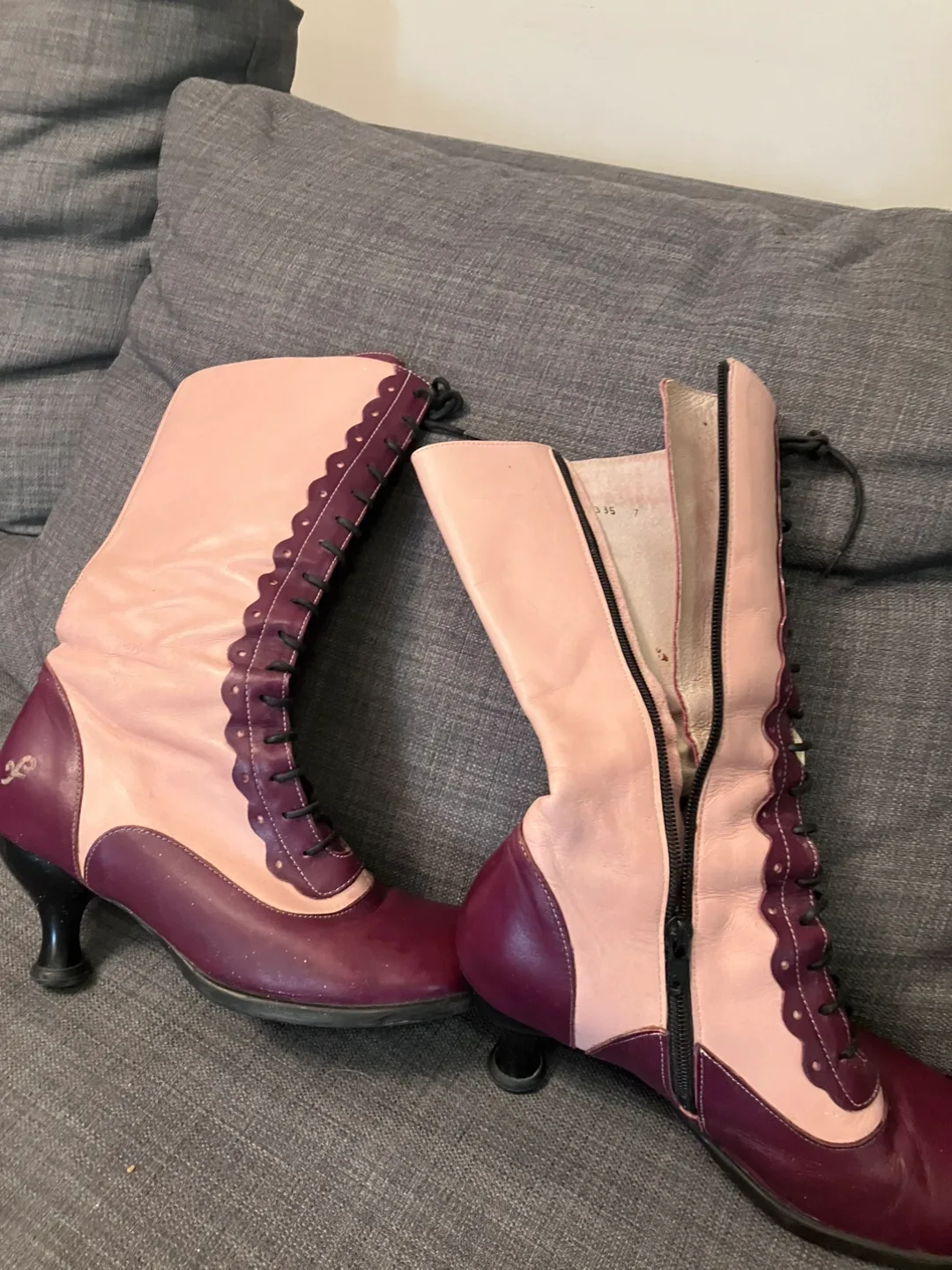 Fluevog Bellevue Lace-Up Boots, Size 7 women’s. image indicator(4)