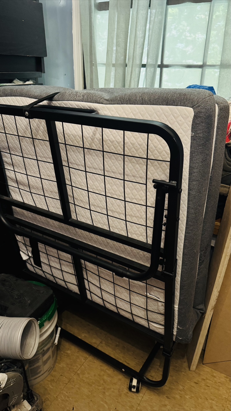 Folding Bed Frame with Mattress