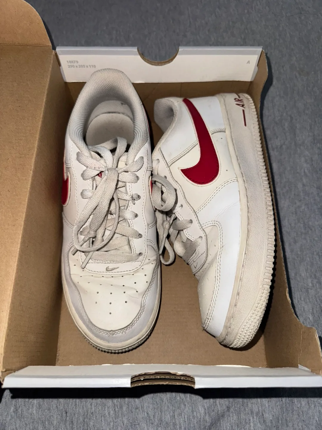 Womens Nike Air Force 1 - White/Red thumbnail
