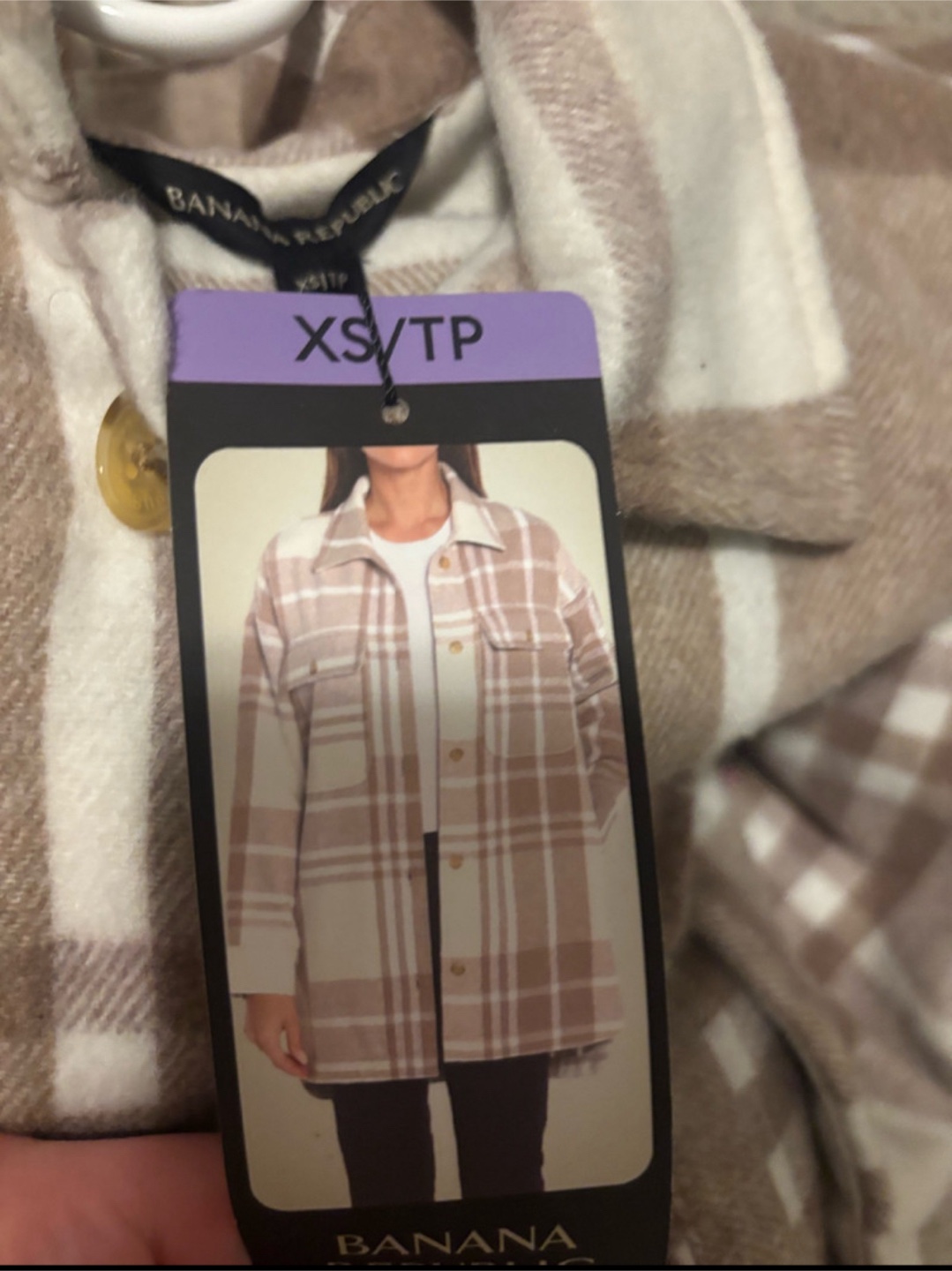 New Banana Republic XS Plaid Shacket - photo 2