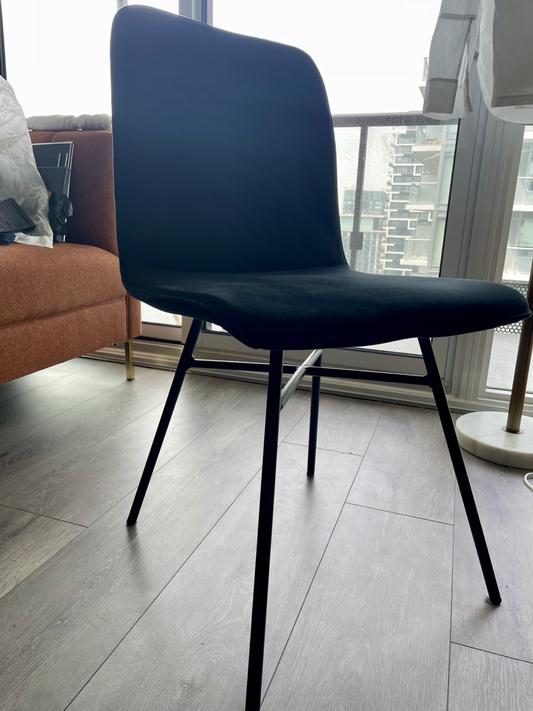 Set of 2 Black Velvet Dining Chairs - photo 2