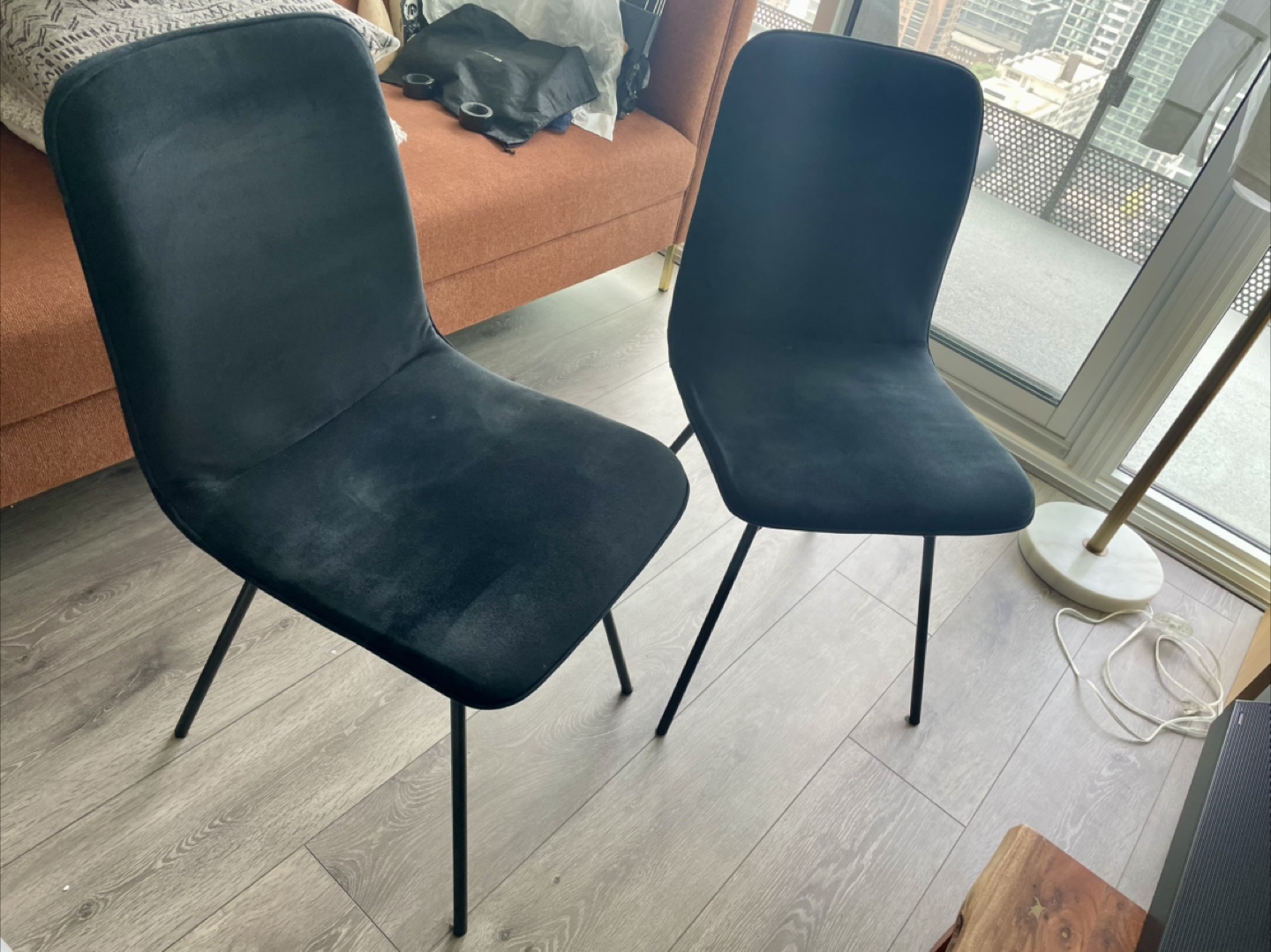 Set of 2 Black Velvet Dining Chairs - photo 3
