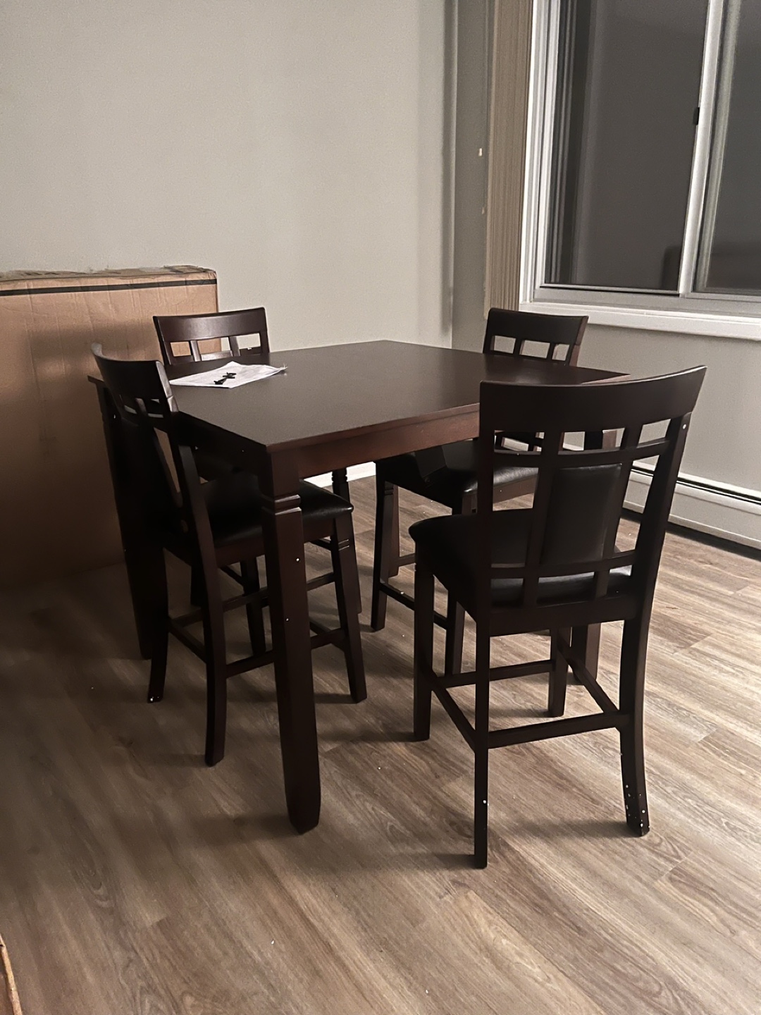 Dining Table with 4 Chairs - Dark Brown