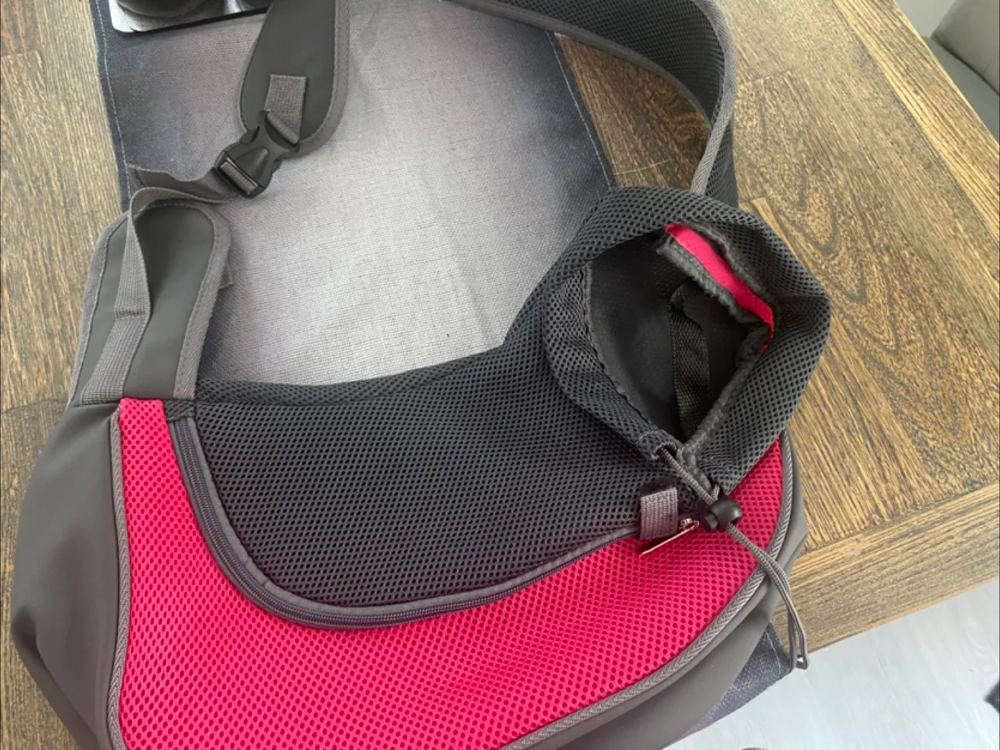 Pet Sling Carrier - Grey & Pink thumbnail