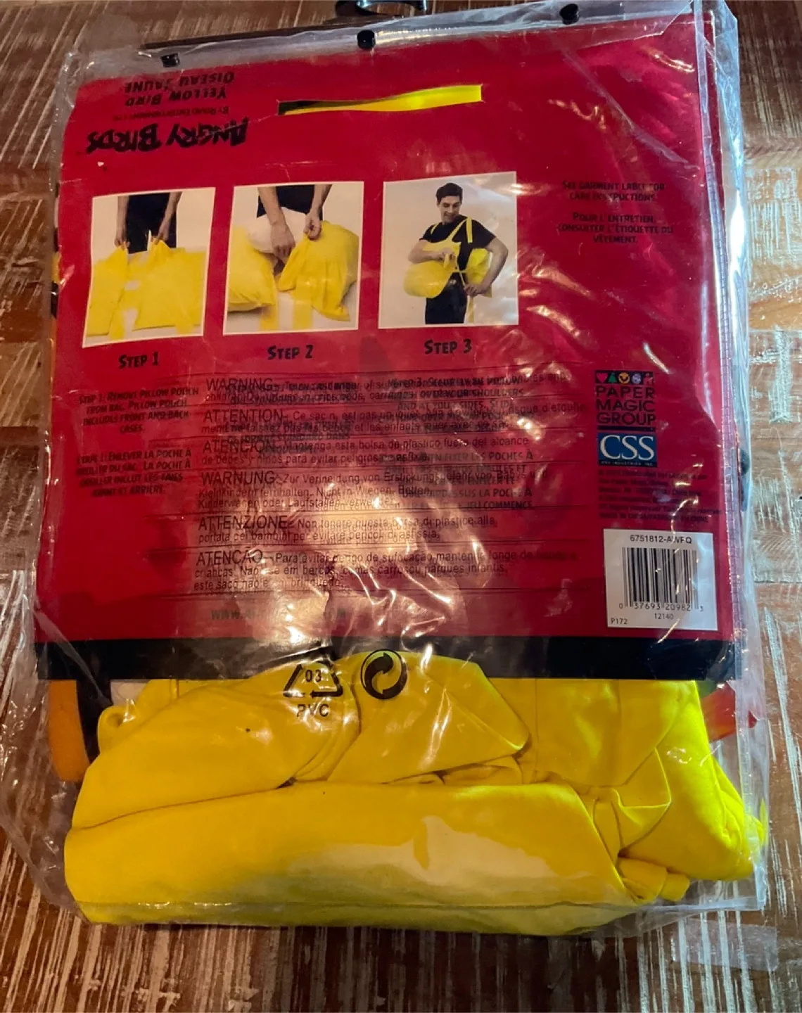 Angry Birds Yellow Bird Adult Costume - New in Package thumbnail