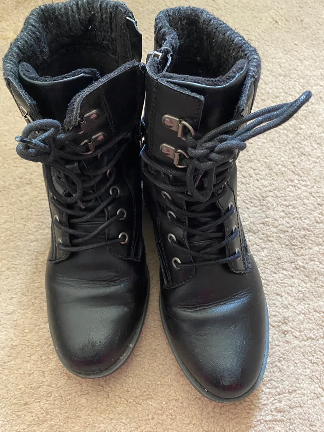Black Lace-Up Ankle Boots thumbnail