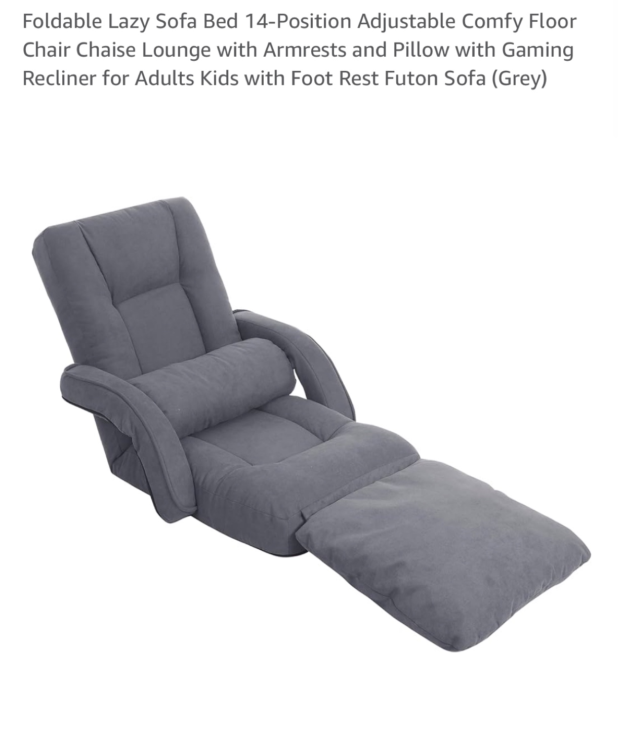 Foldable Lazy Sofa Bed - Grey