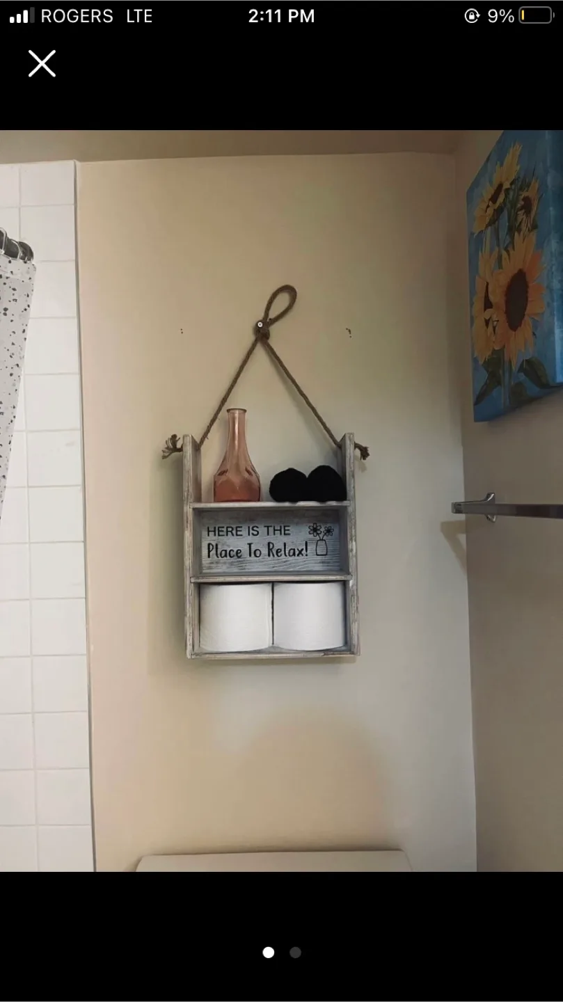 Rustic Hanging Shelf - Bathroom Decor thumbnail