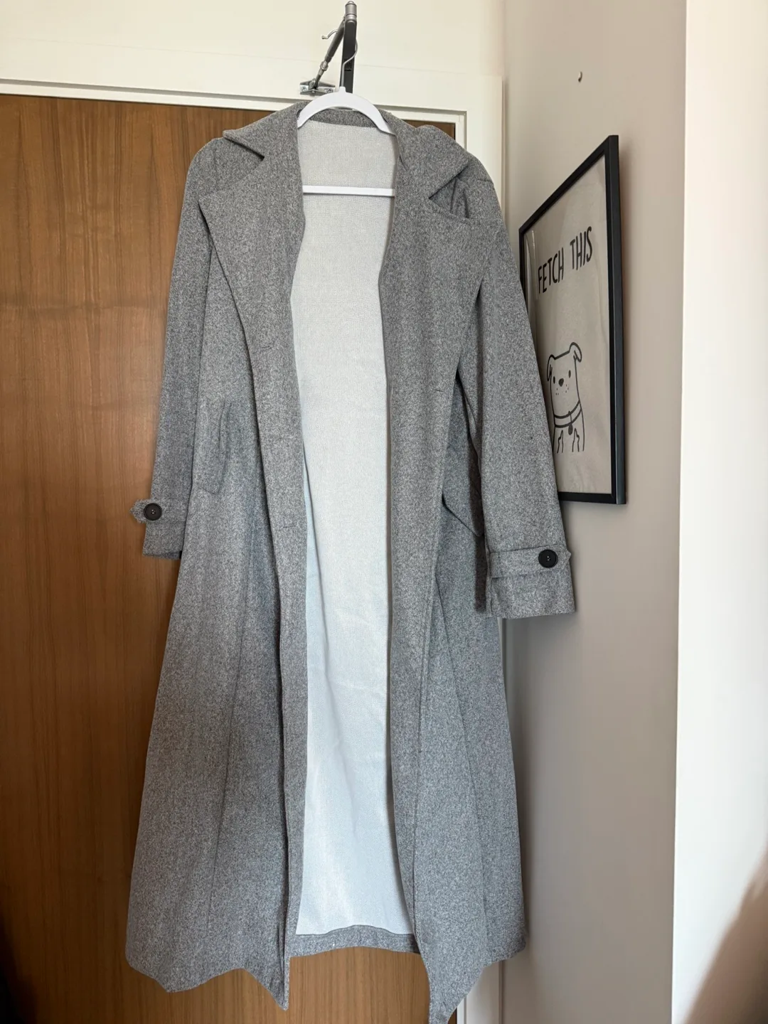Grey Wool Blend Coat - thumbnail