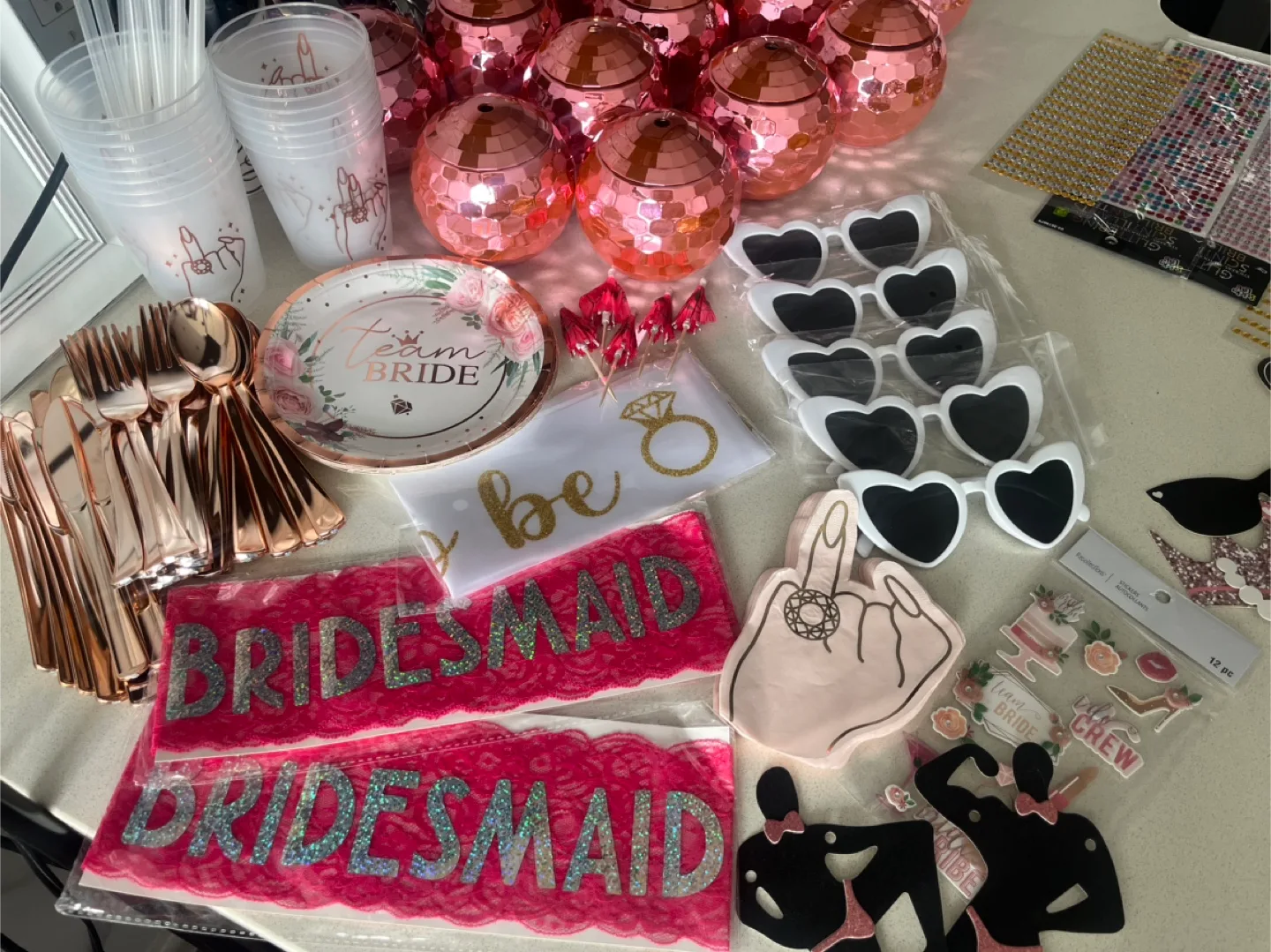 Wedding/Bachelorette bridal party pink decorations thumbnail
