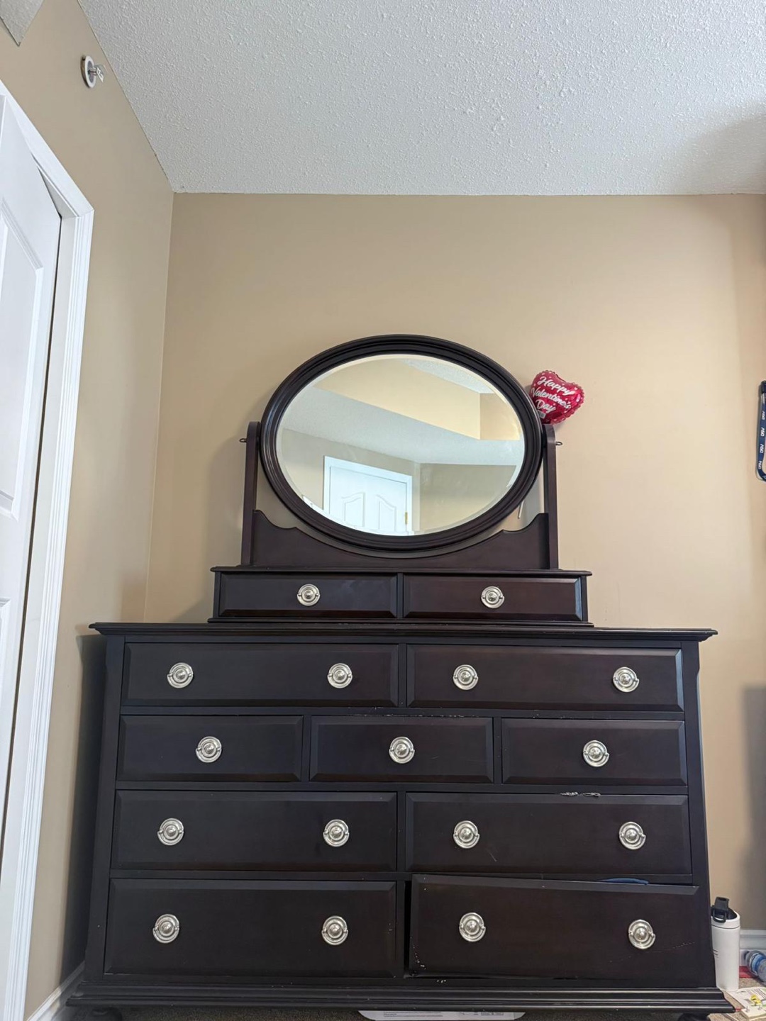 Dark Brown Dresser with Mirror