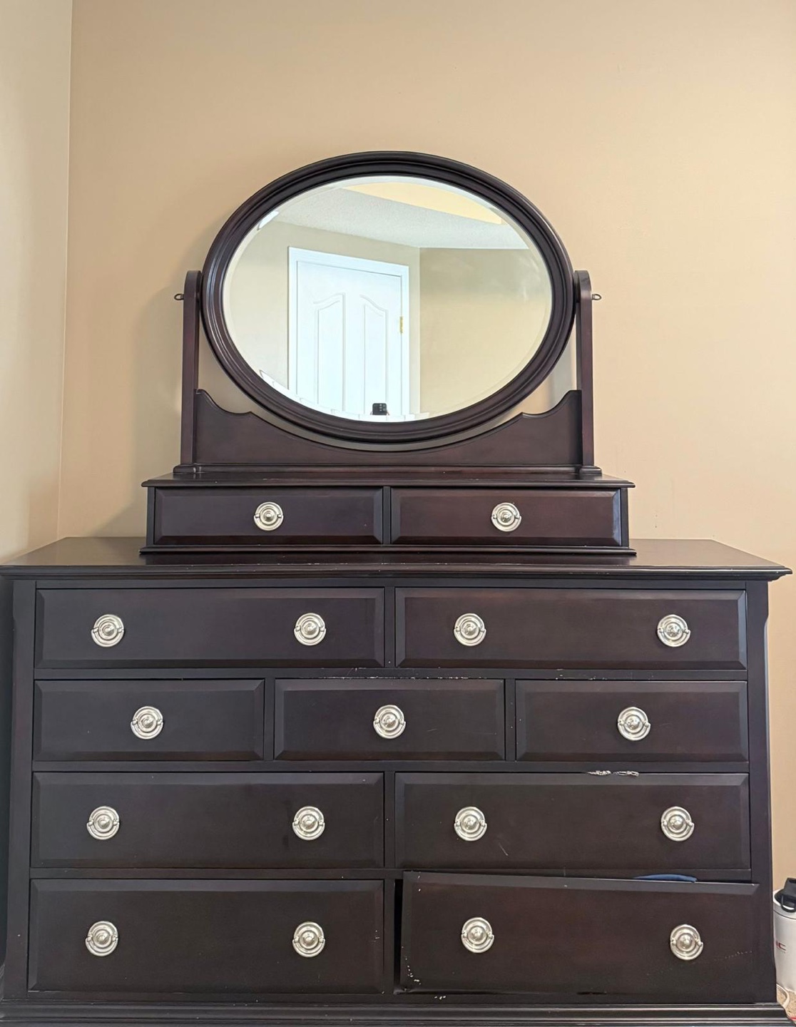 Dark Brown Dresser with Mirror - photo 2