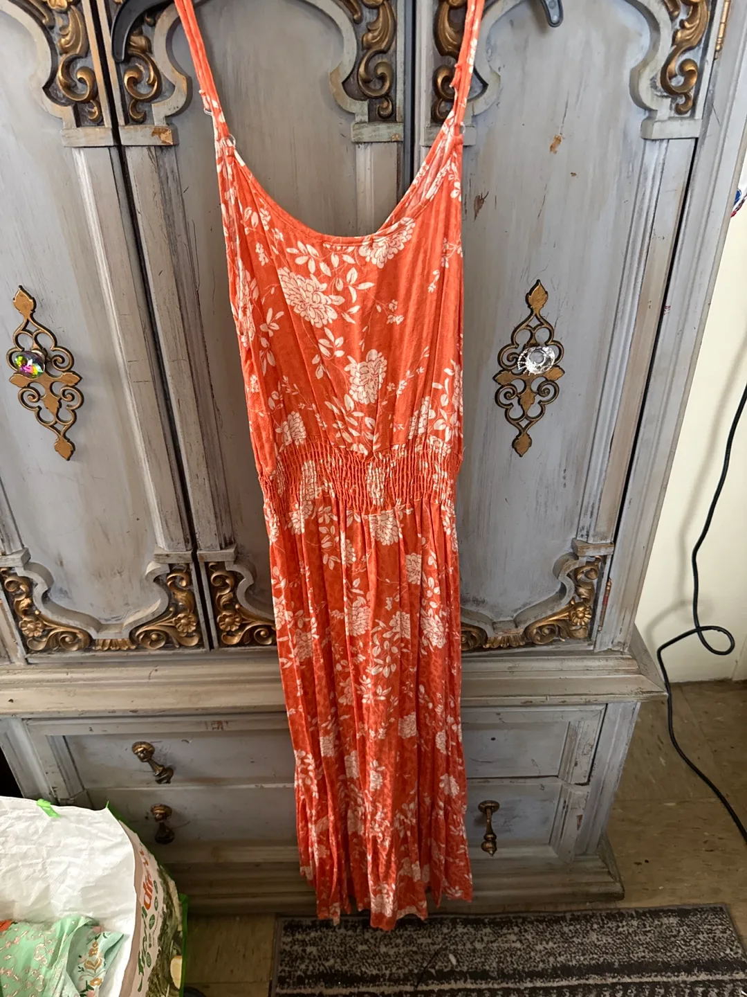 West Kei Orange Floral Maxi Dress 🥕 thumbnail